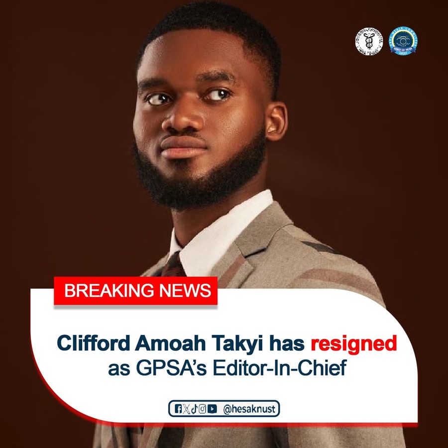 Breaking News: Clifford Amoah Resigns as GPSA Editor-in-Chief Ahead of HESA Presidential Race 